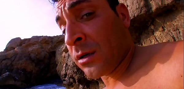  An poor man is lying on the beach, only anal sex helps